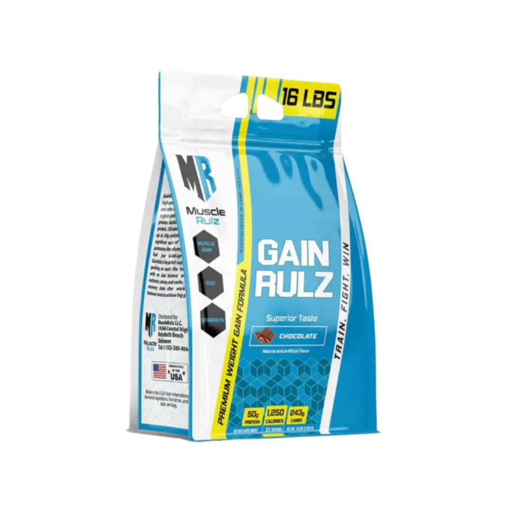 Muscle Rulz Gain Rulz 1250 Calories Per Serving, Mass Gainer 16Lb Muscle Rulz