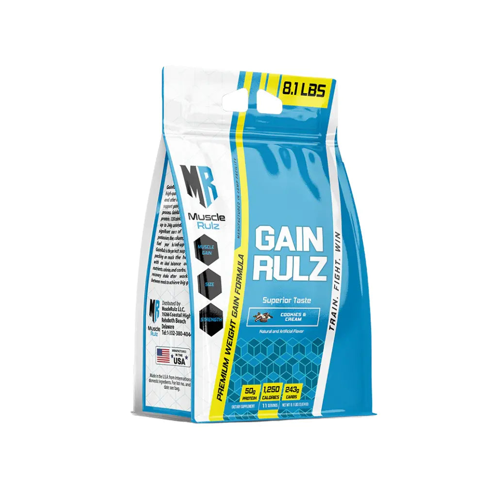 Muscle Rulz Gain Rulz 1250 Calories Per Serving, Mass Gainer 8Lb Muscle Rulz