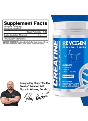 Creatine Unflavored 60 Servings 300G EVOGEN