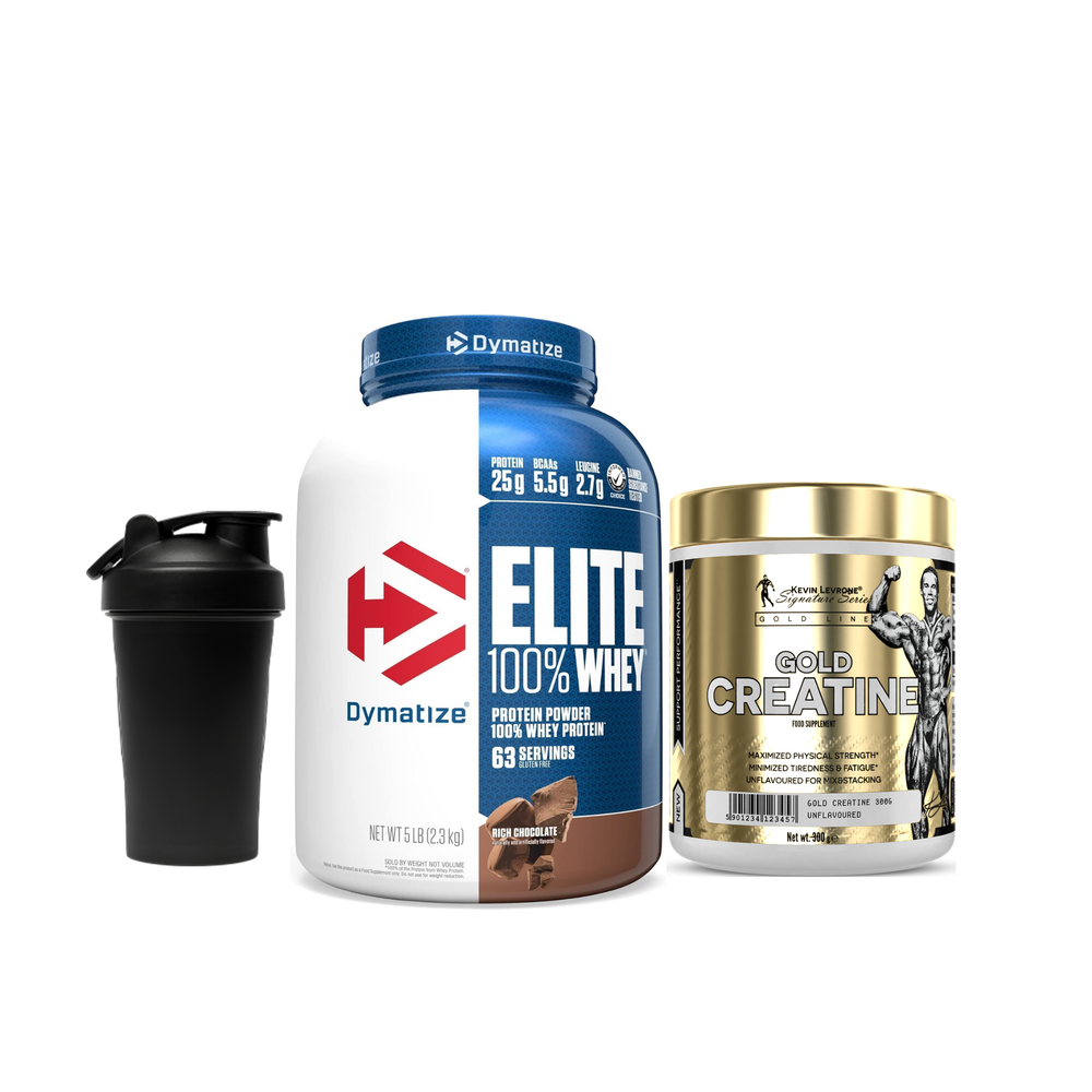 Dymatize Elite Whey +Kevin Levrone Gold Creatine + Shaker