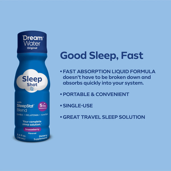 Dream Water Sleep Aid Shot - Snoozeberry Flavor - 12 pack DREAM WATER