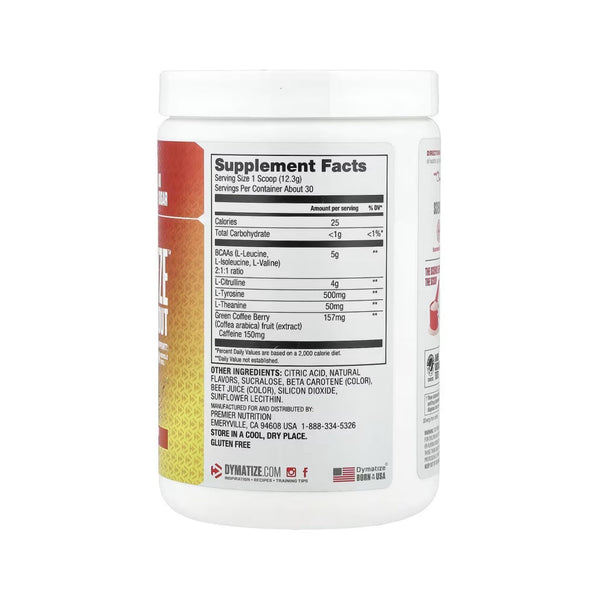 A white plastic tub of Gymnate C4 Protein powder shown from the back, displaying the Supplement Facts label and nutrition details against a white background.