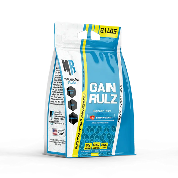 Muscle Rulz Gain Rulz 1250 Calories Per Serving, Mass Gainer 8Lb Muscle Rulz