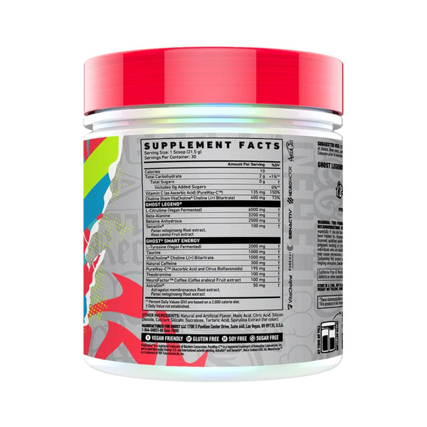 A white plastic tub of a dietary supplement with a bright red lid, showing the Supplement Facts label on a clean white background.