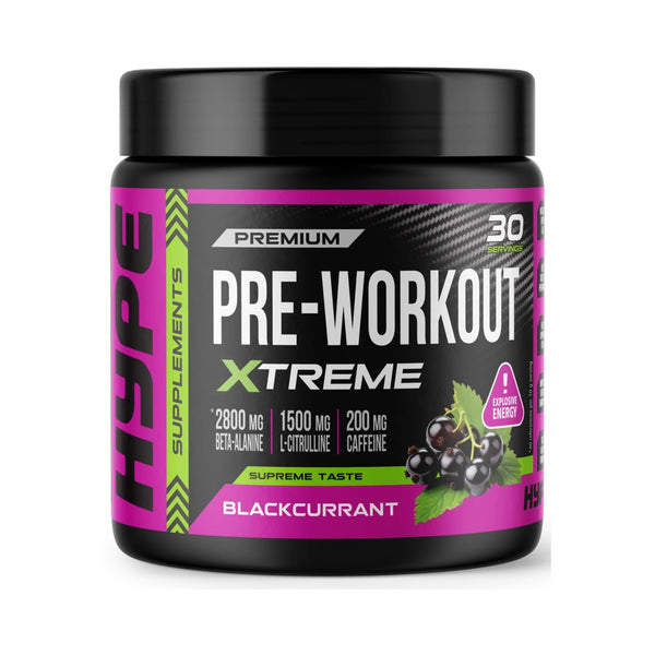 Hype Supplements Premium Pre-Workout Xtreme – Blackcurrant – 30 Servings