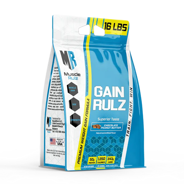 Muscle Rulz Gain Rulz 1250 Calories Per Serving, Mass Gainer 16Lb Muscle Rulz