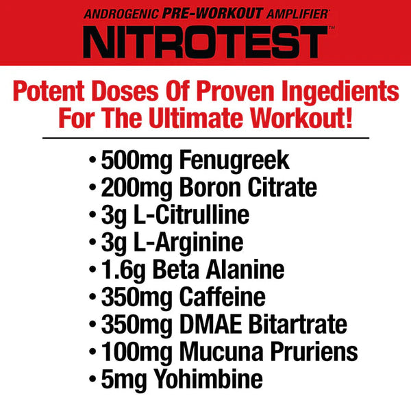 Musclemeds Nitrotest Androgenic Pre-workout 30 Servings Musclemeds