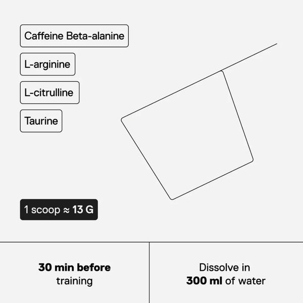 Supplement label with ingredients and usage instructions on a white background