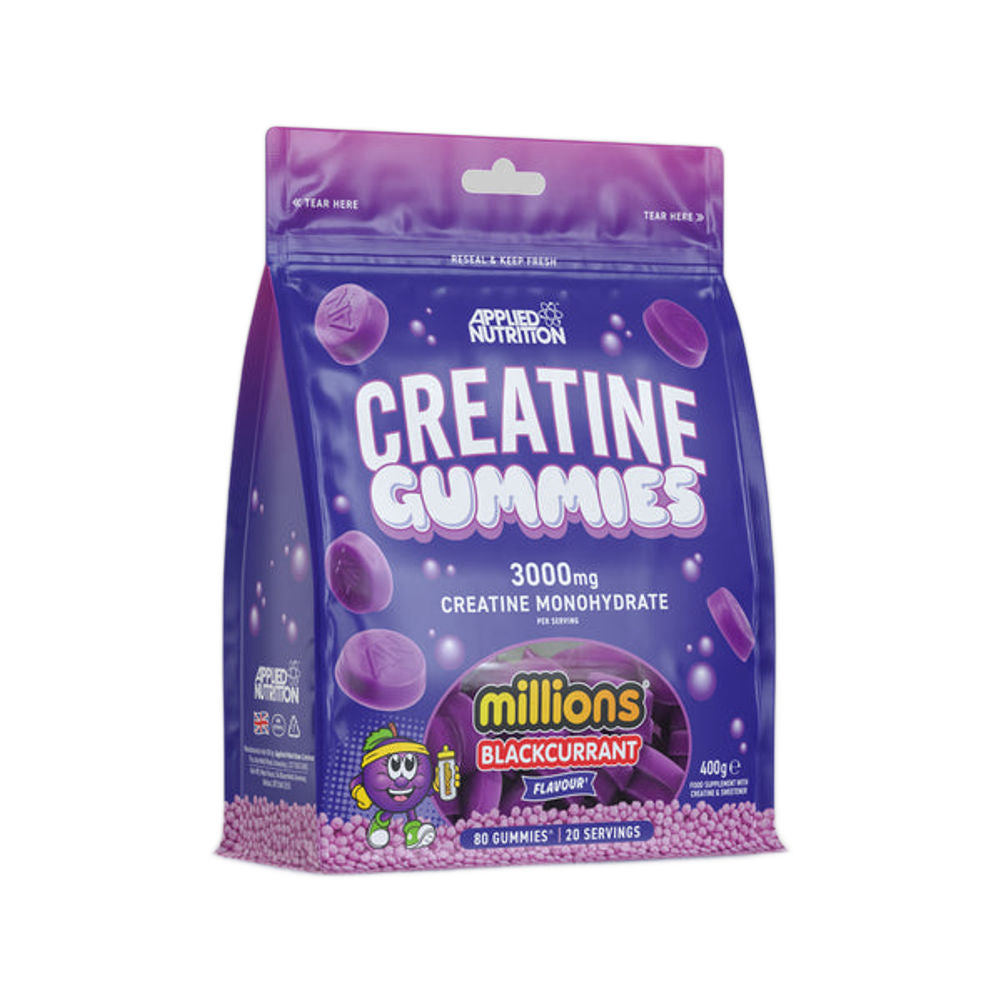 Applied Nutrition Creatine Gummies, Millions Blackcurant, 80 Gummies, 3000mg Creatine Monohydrate Per Serving Applied Nutrition